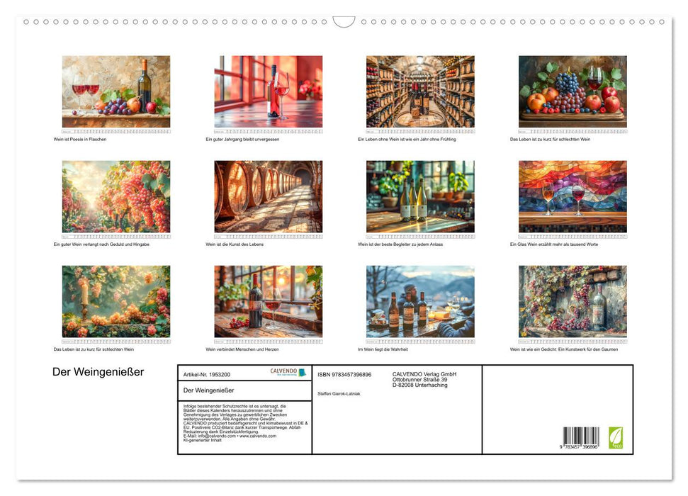Der Weingenießer (CALVENDO Wandkalender 2026)