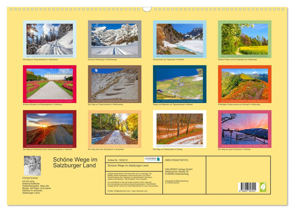 Schöne Wege im Salzburger Land (CALVENDO Wandkalender 2026)