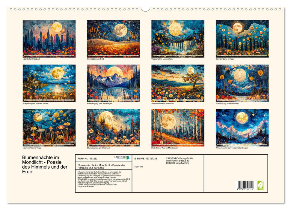 Blumennächte im Mondlicht - Poesie des Himmels und der Erde (CALVENDO Wandkalender 2026)