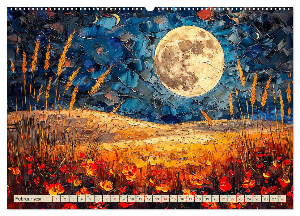 Blumennächte im Mondlicht - Poesie des Himmels und der Erde (CALVENDO Wandkalender 2026)