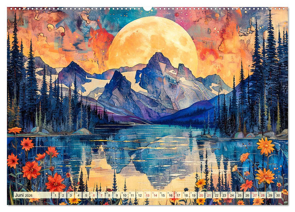 Blumennächte im Mondlicht - Poesie des Himmels und der Erde (CALVENDO Wandkalender 2026)