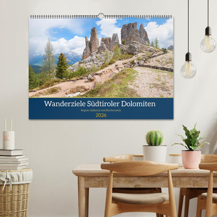 Wanderziele Südtiroler Dolomiten - Region Gadertal und Buchenstein (CALVENDO Wandkalender 2026)