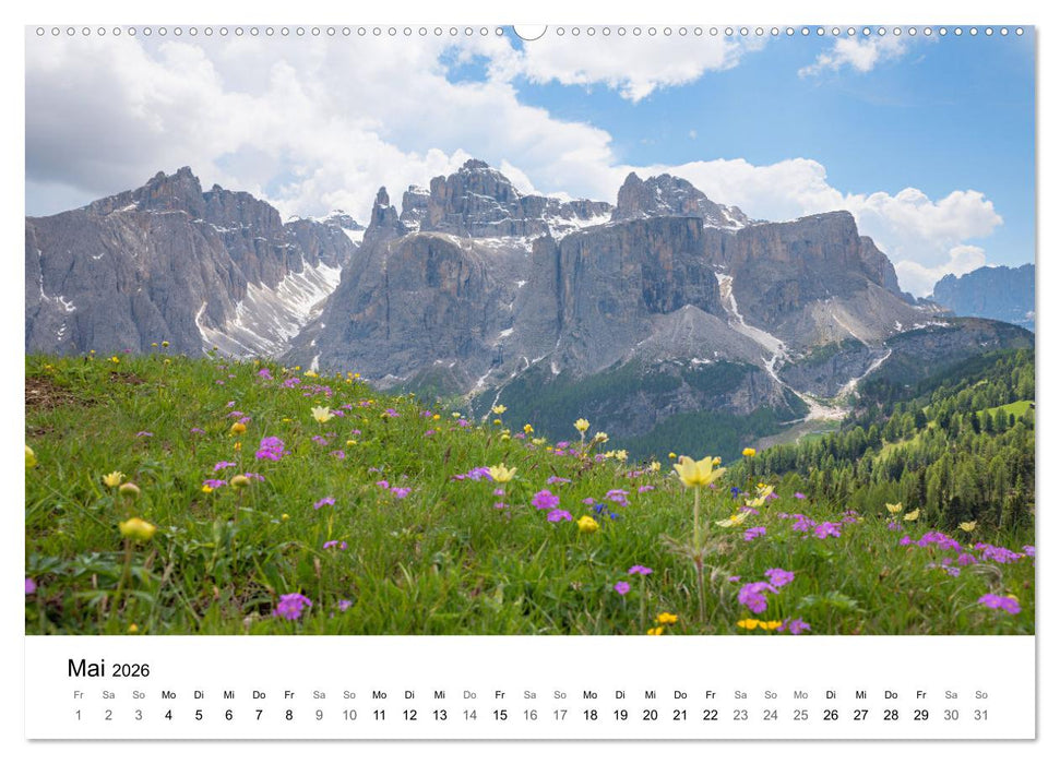 Wanderziele Südtiroler Dolomiten - Region Gadertal und Buchenstein (CALVENDO Wandkalender 2026)