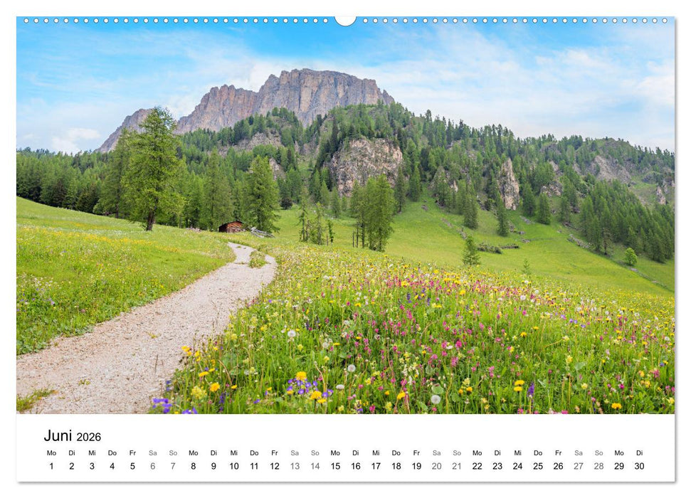 Wanderziele Südtiroler Dolomiten - Region Gadertal und Buchenstein (CALVENDO Wandkalender 2026)