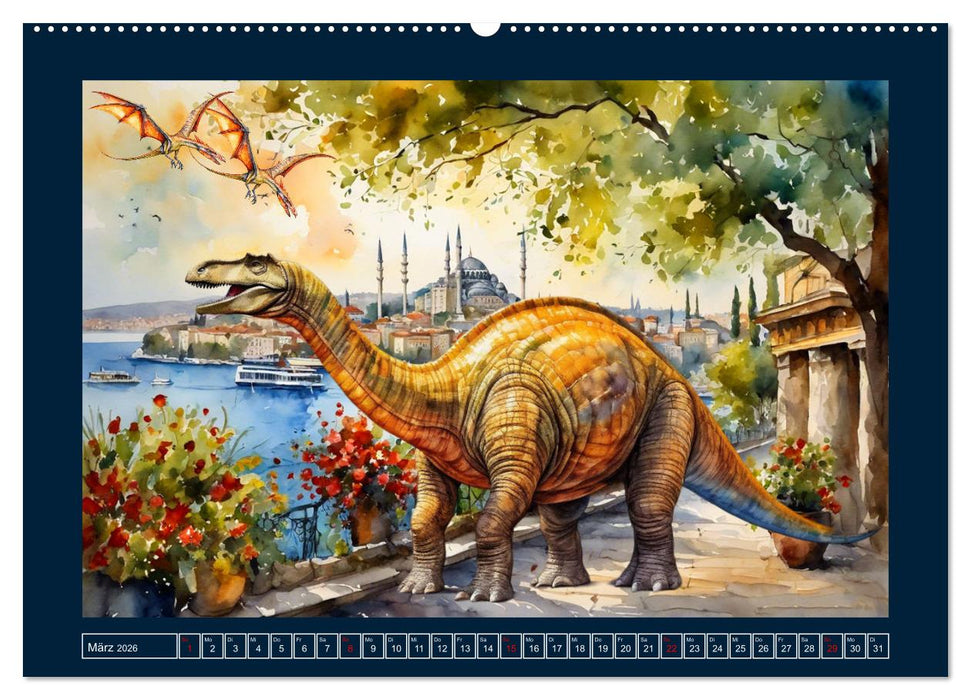 Dinosaurier erobern die Welt zurück (CALVENDO Premium Wandkalender 2026)