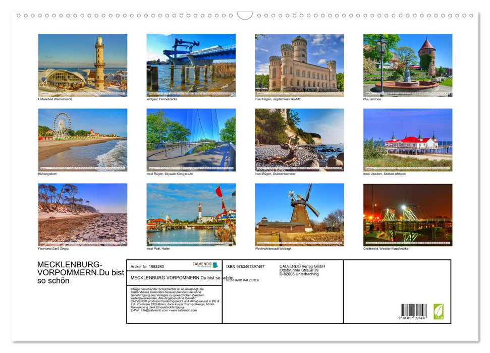 MECKLENBURG-VORPOMMERN.Du bist so schön (CALVENDO Wandkalender 2026)