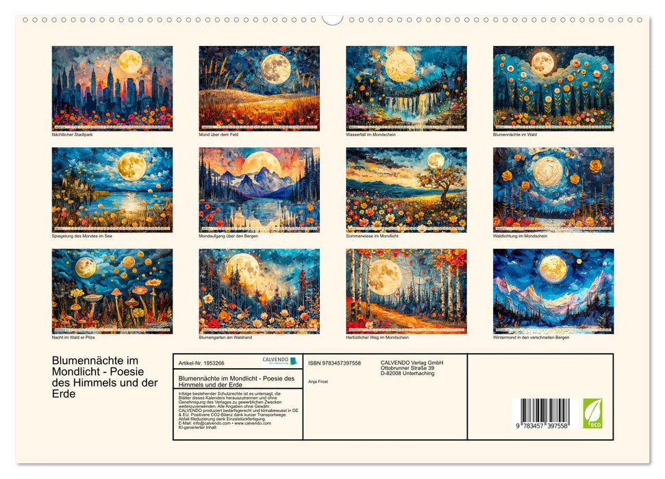 Blumennächte im Mondlicht - Poesie des Himmels und der Erde (CALVENDO Premium Wandkalender 2026)