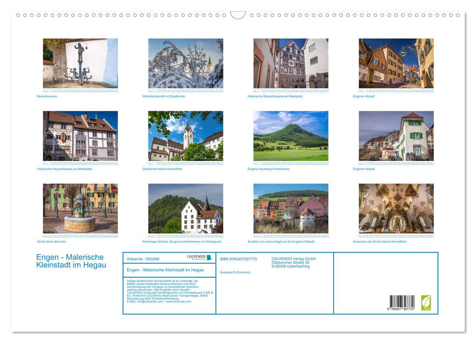 Engen - Malerische Kleinstadt im Hegau (CALVENDO Wandkalender 2026)