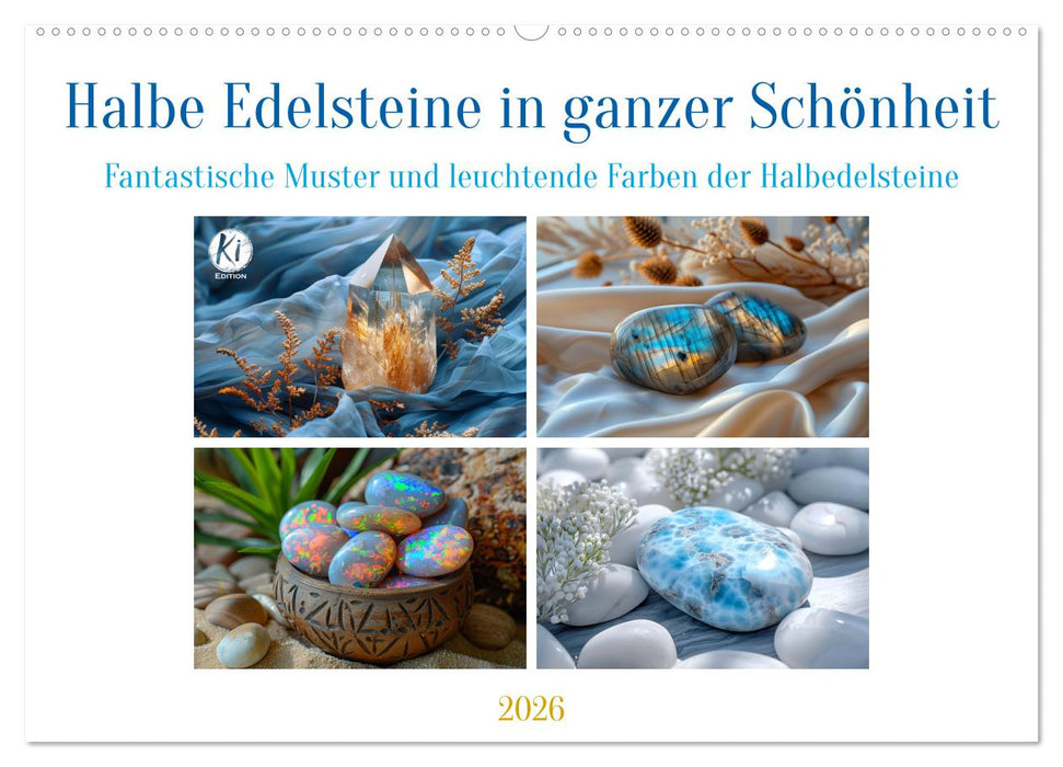 Halbe Edelsteine in ganzer Schönheit (CALVENDO Wandkalender 2026)