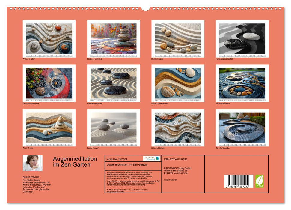 Augenmeditation im Zen Garten (CALVENDO Premium Wandkalender 2026)