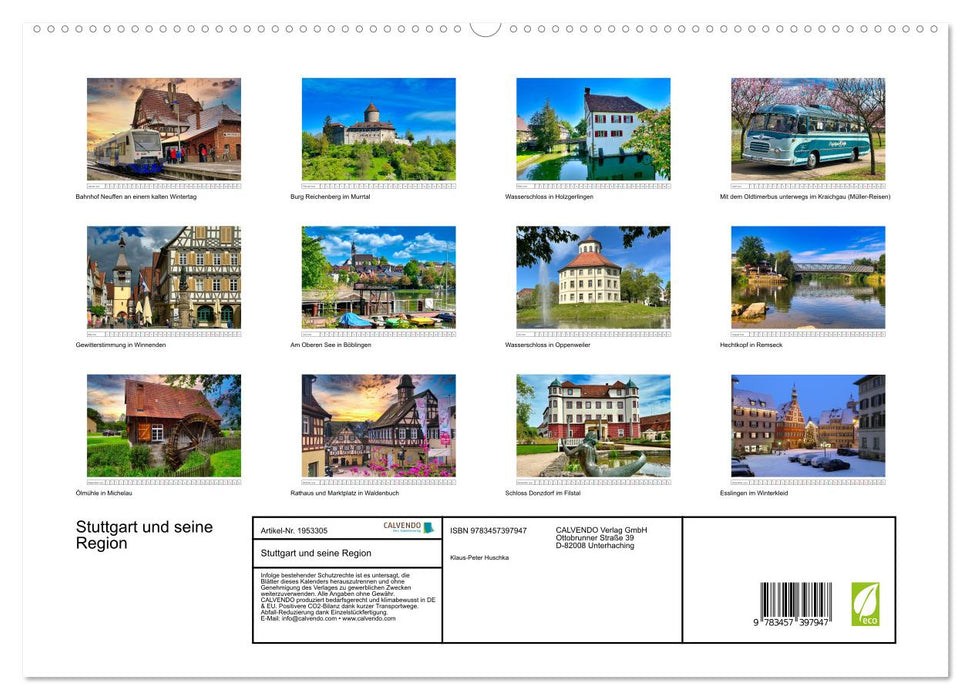 Stuttgart und seine Region (CALVENDO Premium Wandkalender 2026)
