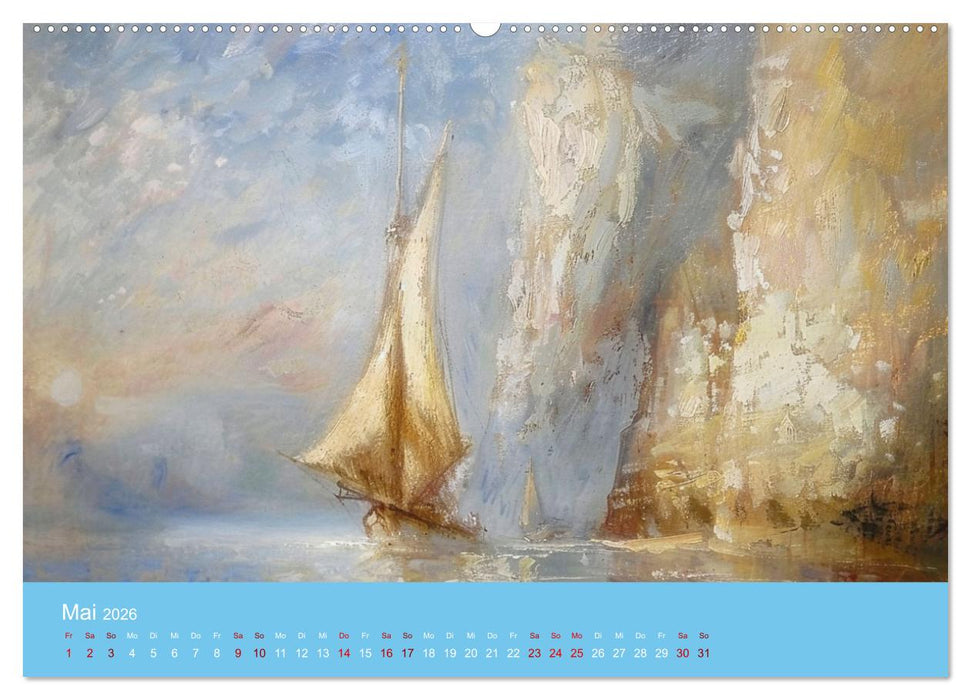 Das trunkene Schiff mit Bildern im William Turner-Stil (CALVENDO Premium Wandkalender 2026)