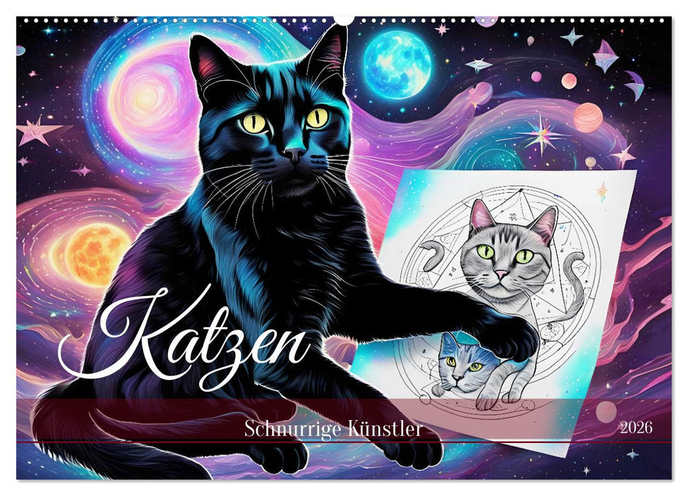 Katzen Schnurrige Künstler (CALVENDO Wandkalender 2026)