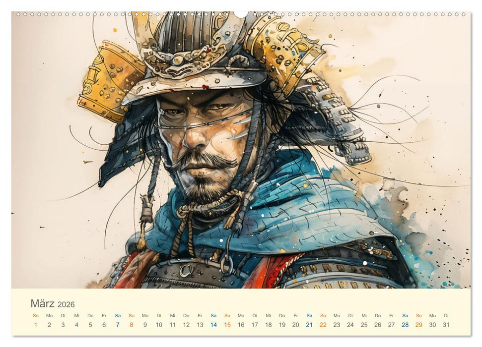 Samurai - whimsical inked style (CALVENDO Premium Wandkalender 2026)