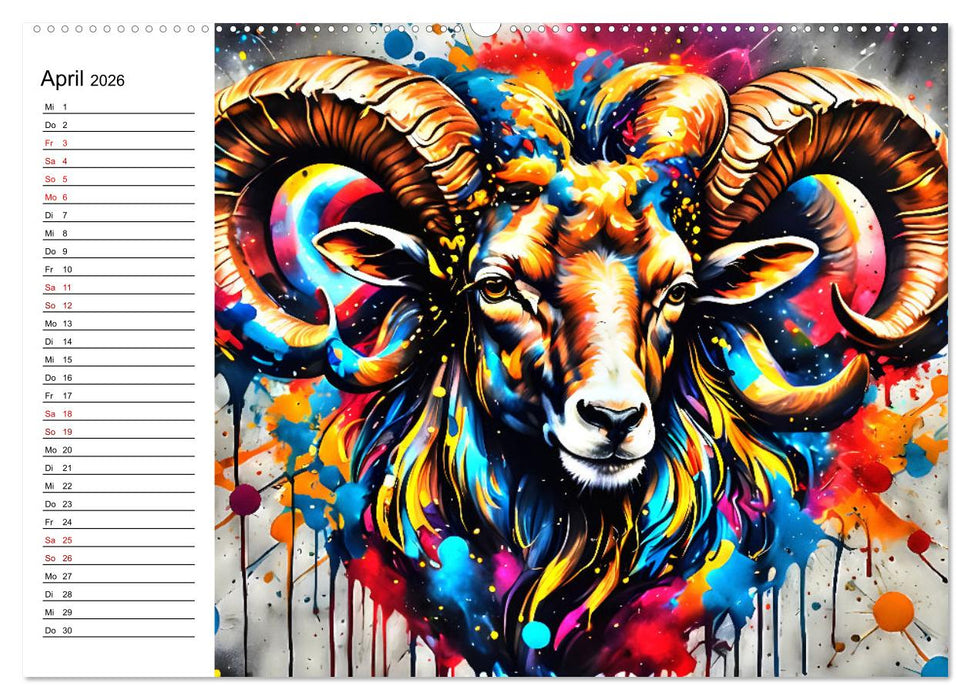 Street Art Sternzeichen (CALVENDO Premium Wandkalender 2026)