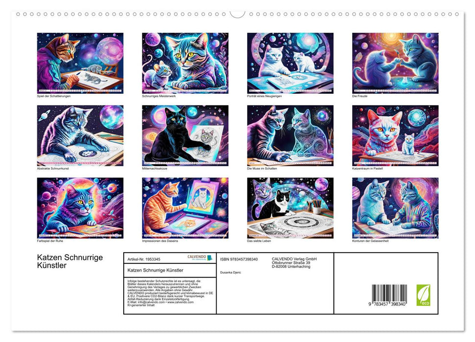 Katzen Schnurrige Künstler (CALVENDO Premium Wandkalender 2026)