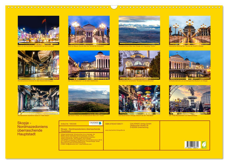 Skopje - Nordmazedoniens überraschende Hauptstadt (CALVENDO Wandkalender 2026)