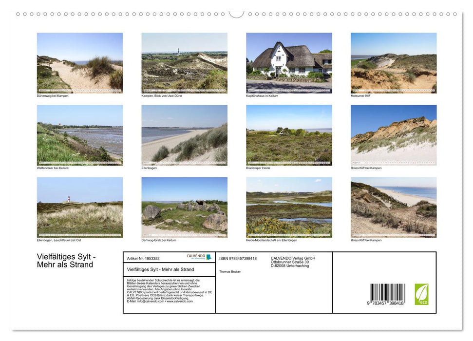 Vielfältiges Sylt - Mehr als Strand (CALVENDO Premium Wandkalender 2026)