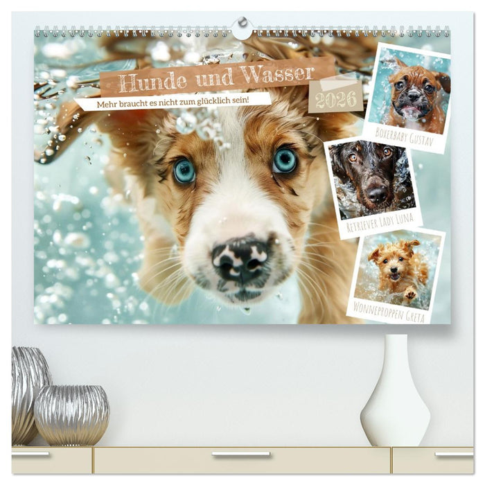 Hunde und Wasser (CALVENDO Premium Wandkalender 2026)