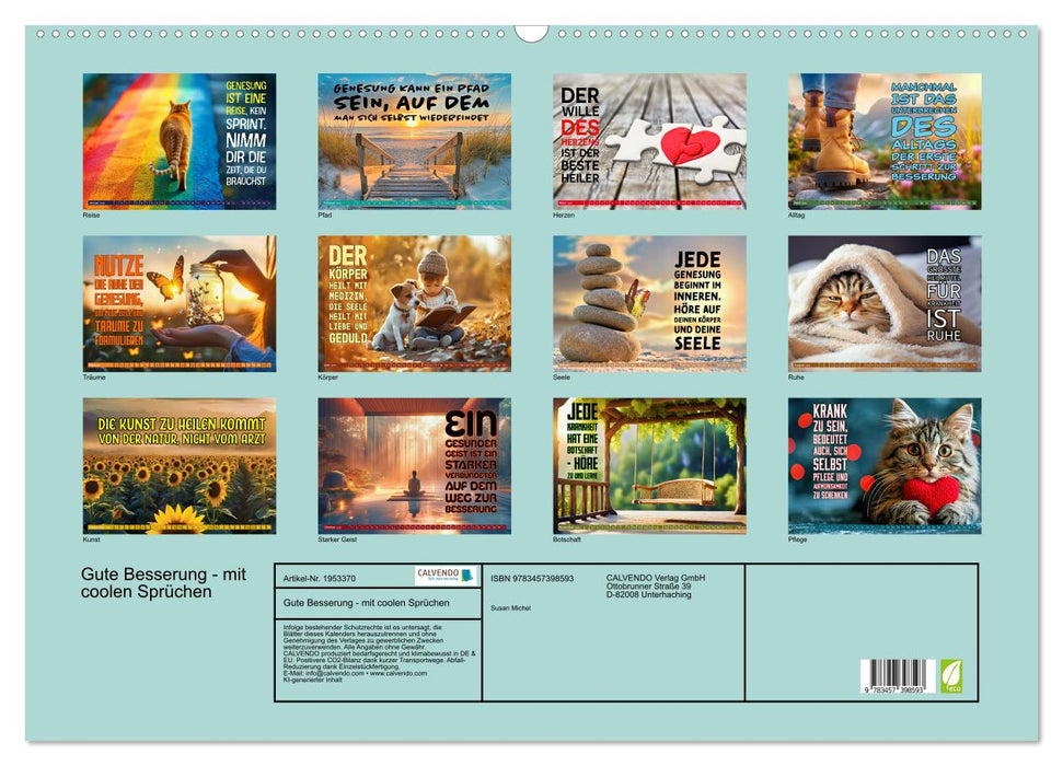 Gute Besserung - mit coolen Sprüchen (CALVENDO Wandkalender 2026)