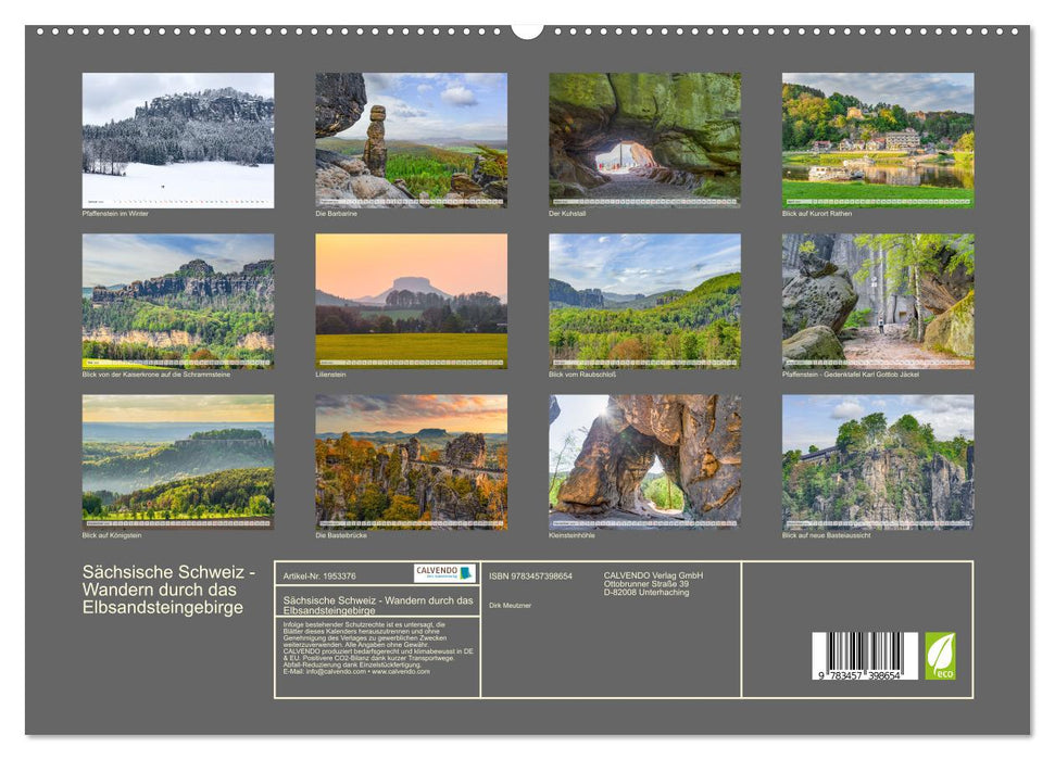 Sächsische Schweiz - Wandern durch das Elbsandsteingebirge (CALVENDO Premium Wandkalender 2026)