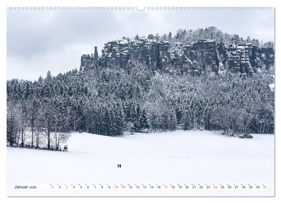 Sächsische Schweiz - Wandern durch das Elbsandsteingebirge (CALVENDO Premium Wandkalender 2026)