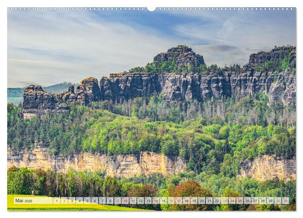 Sächsische Schweiz - Wandern durch das Elbsandsteingebirge (CALVENDO Premium Wandkalender 2026)