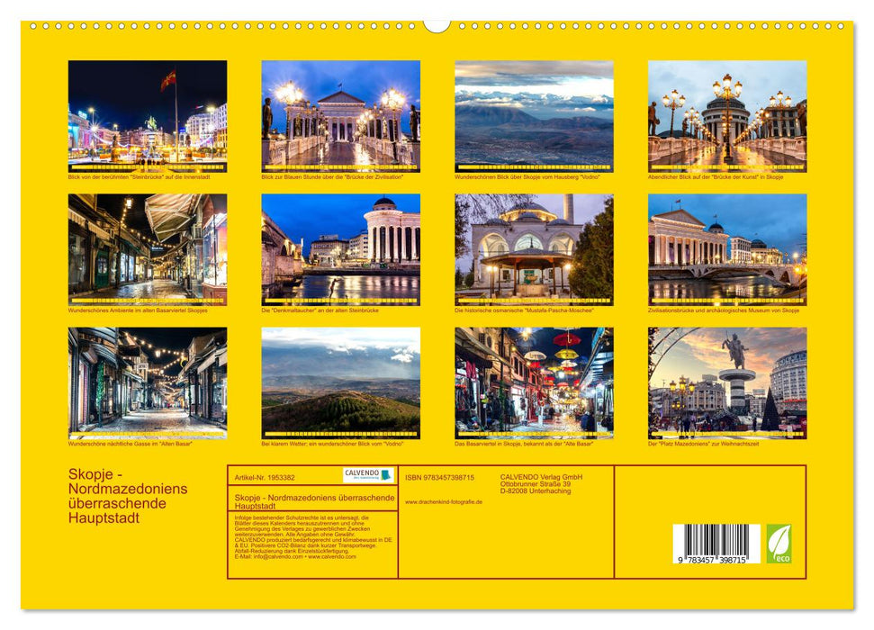 Skopje - Nordmazedoniens überraschende Hauptstadt (CALVENDO Premium Wandkalender 2026)