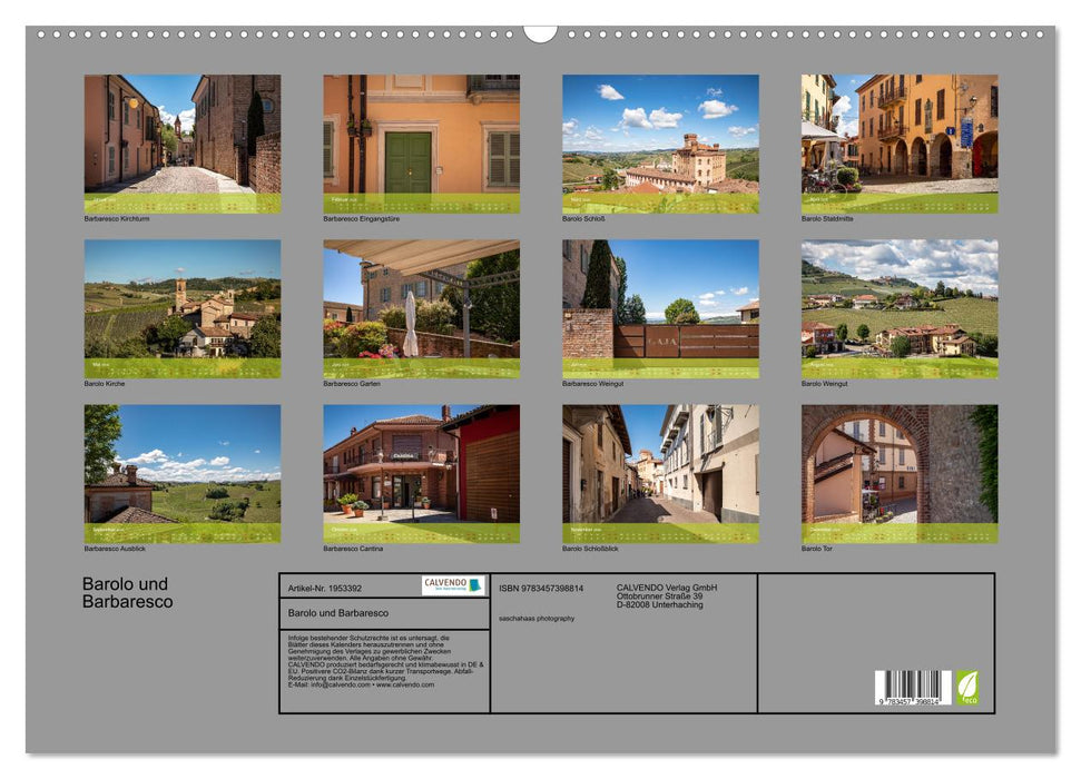 Barolo und Barbaresco (CALVENDO Wandkalender 2026)