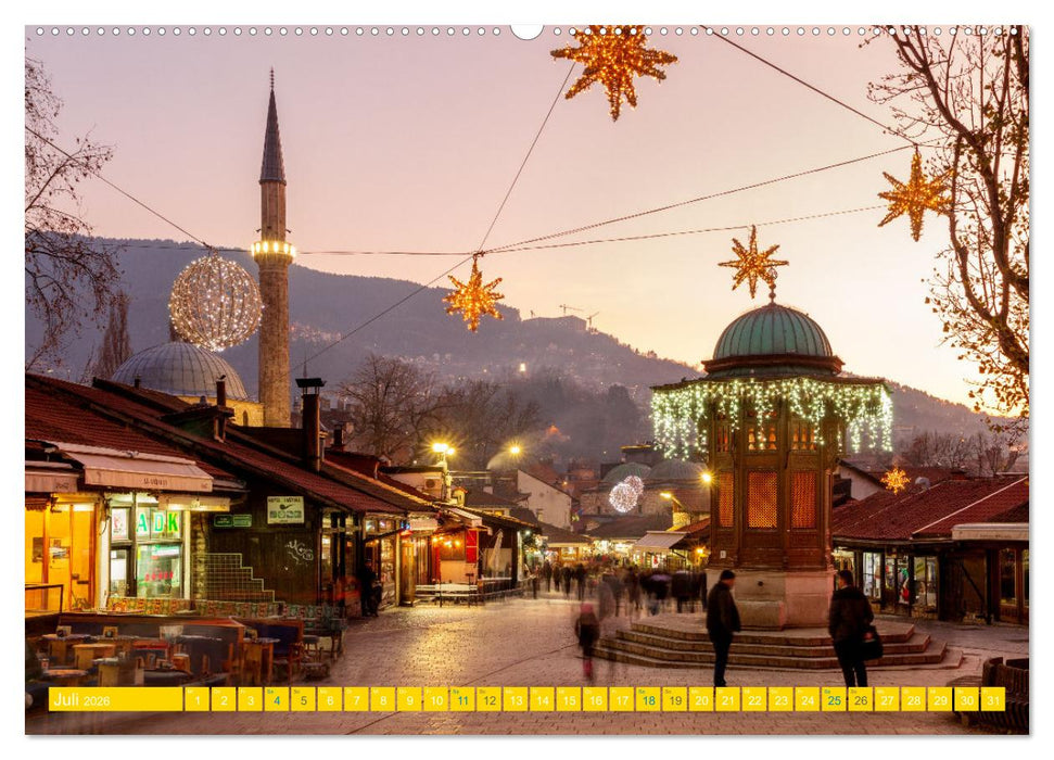Sarajevo - Vielfältige Hauptstadt von Bosnien und Herzegowina (CALVENDO Premium Wandkalender 2026)