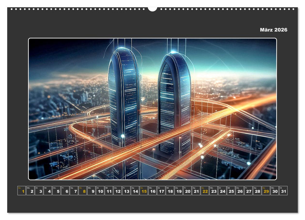 Zukunftsvision Megacity (CALVENDO Wandkalender 2026)