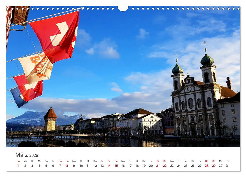 Luzern, die Stadt im Zentrum der Schweiz (CALVENDO Wandkalender 2026)
