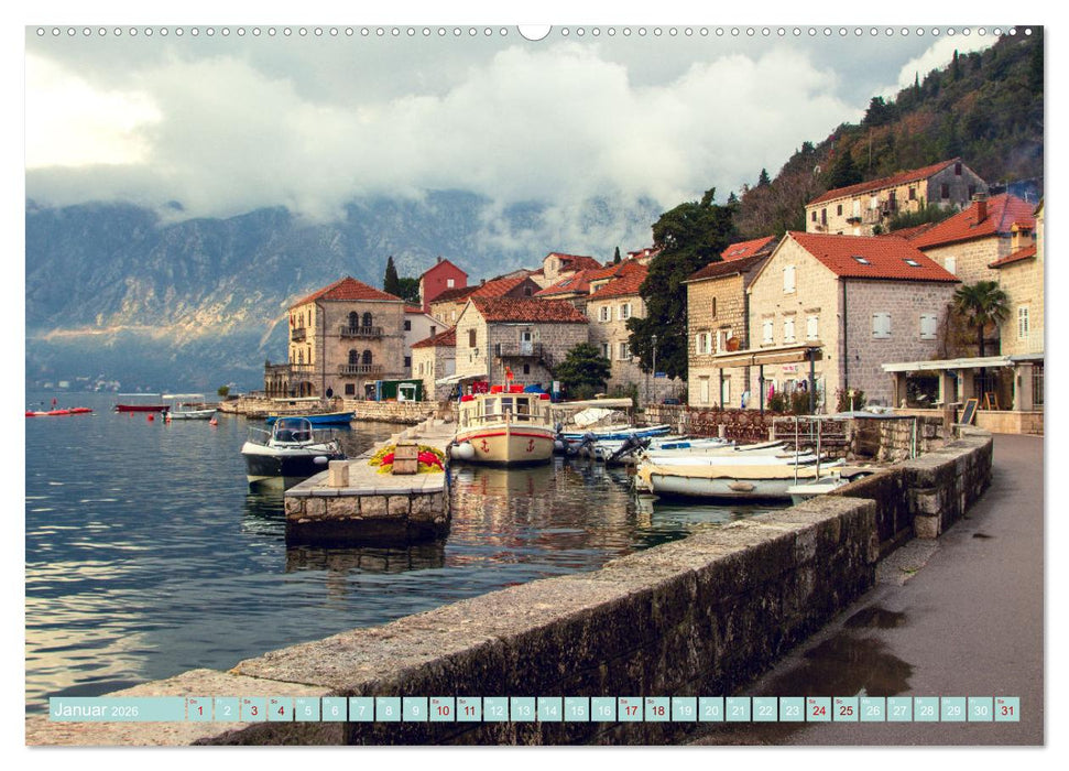 Perast in Montenegro - Romantisches Städtchen in faszinierender Landschaft (CALVENDO Wandkalender 2026)