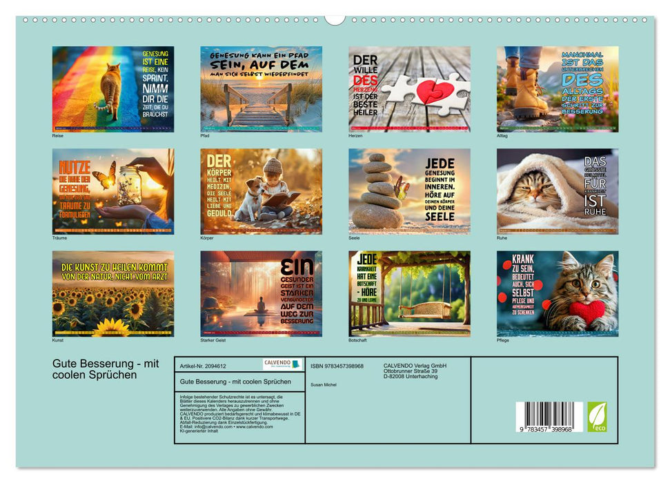 Gute Besserung - mit coolen Sprüchen (CALVENDO Premium Wandkalender 2026)
