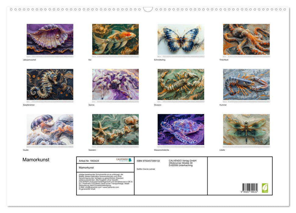 Mamorkunst (CALVENDO Wandkalender 2026)