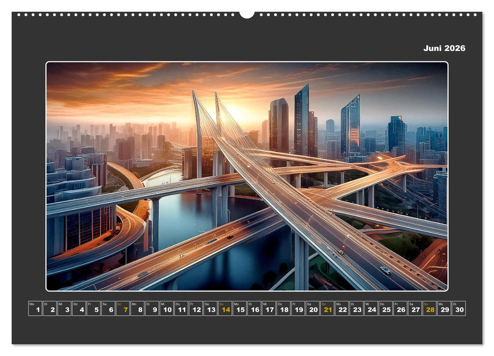 Zukunftsvision Megacity (CALVENDO Premium Wandkalender 2026)