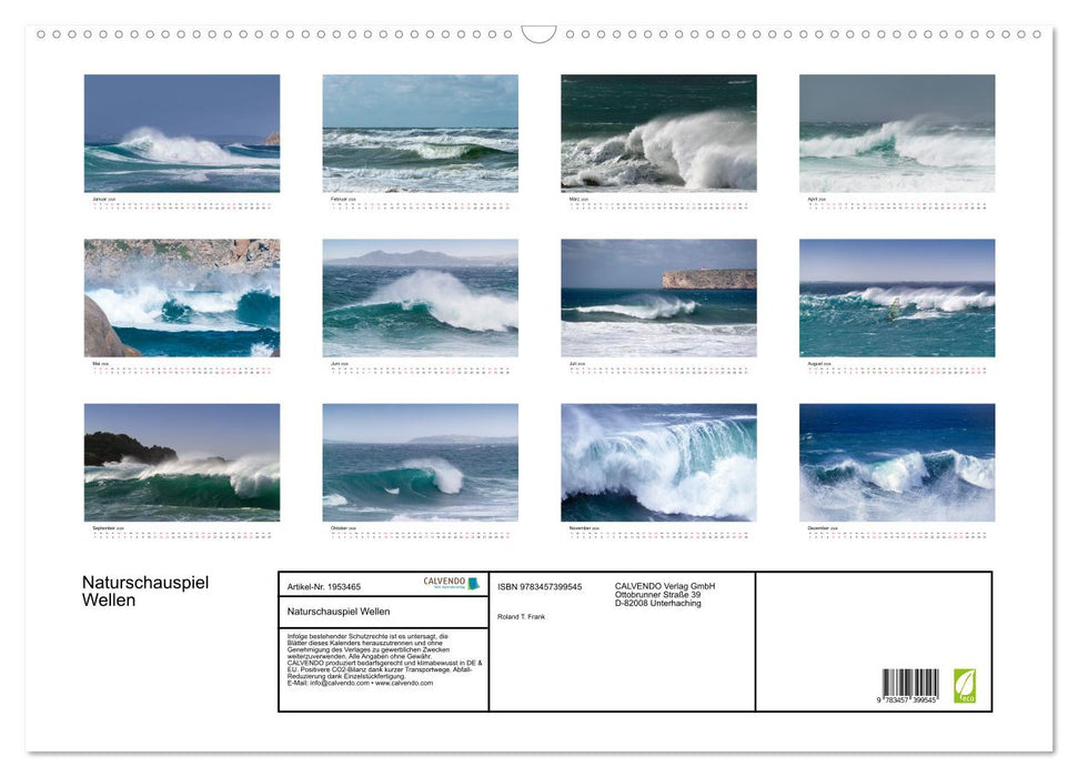 Naturschauspiel Wellen (CALVENDO Wandkalender 2026)