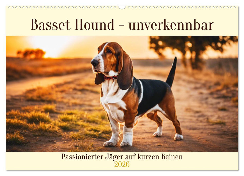 Basset Hound - unverkennbar (CALVENDO Wandkalender 2026)