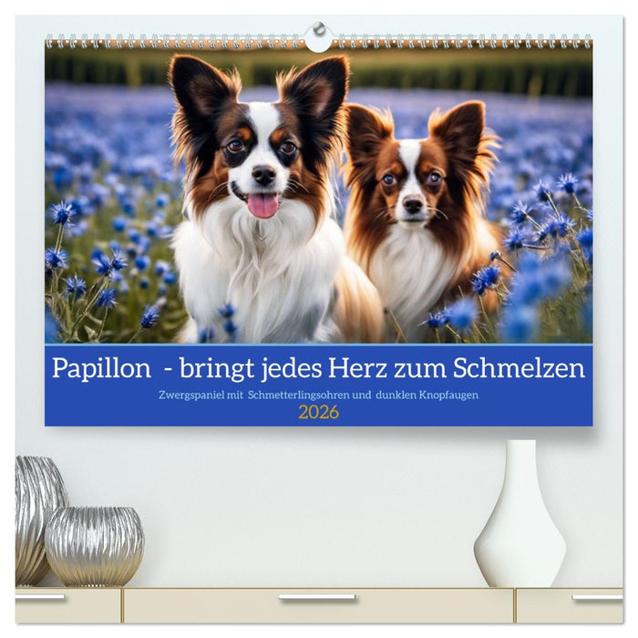 Papillon - bringt jedes Herz zum Schmelzen (CALVENDO Premium Wandkalender 2026)