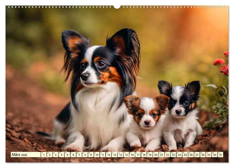 Papillon - bringt jedes Herz zum Schmelzen (CALVENDO Premium Wandkalender 2026)