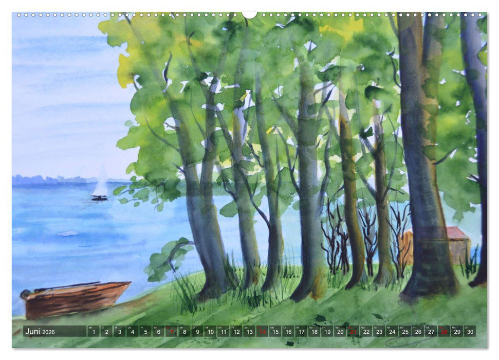 Chiemsee Aquarelle (CALVENDO Wandkalender 2026)