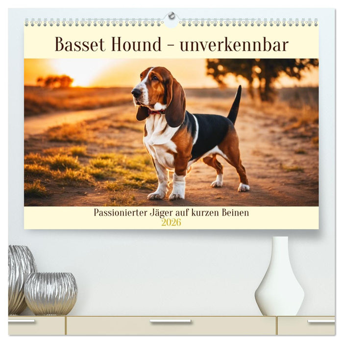 Basset Hound - unverkennbar (CALVENDO Premium Wandkalender 2026)