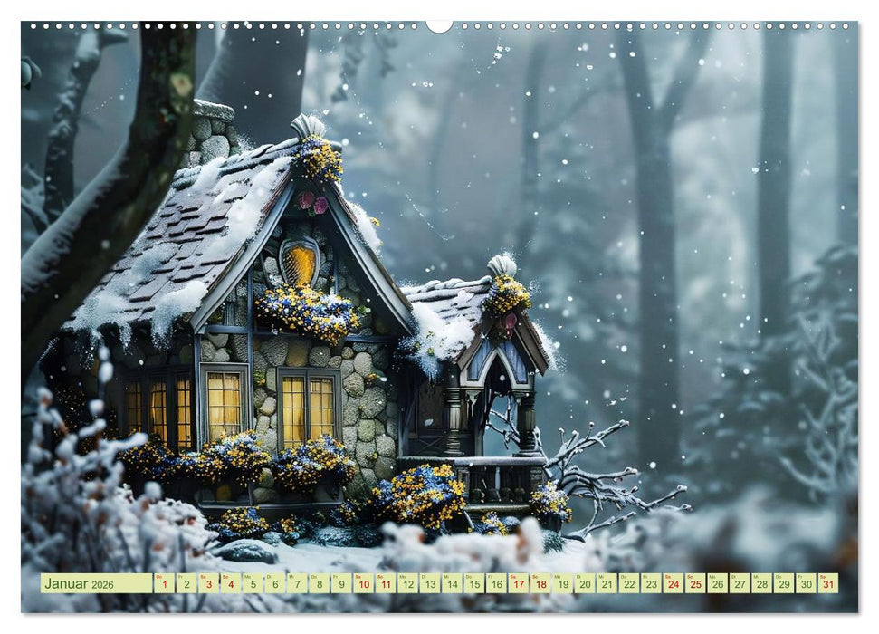 Das kleine Häuschen im Wald (CALVENDO Premium Wandkalender 2026)