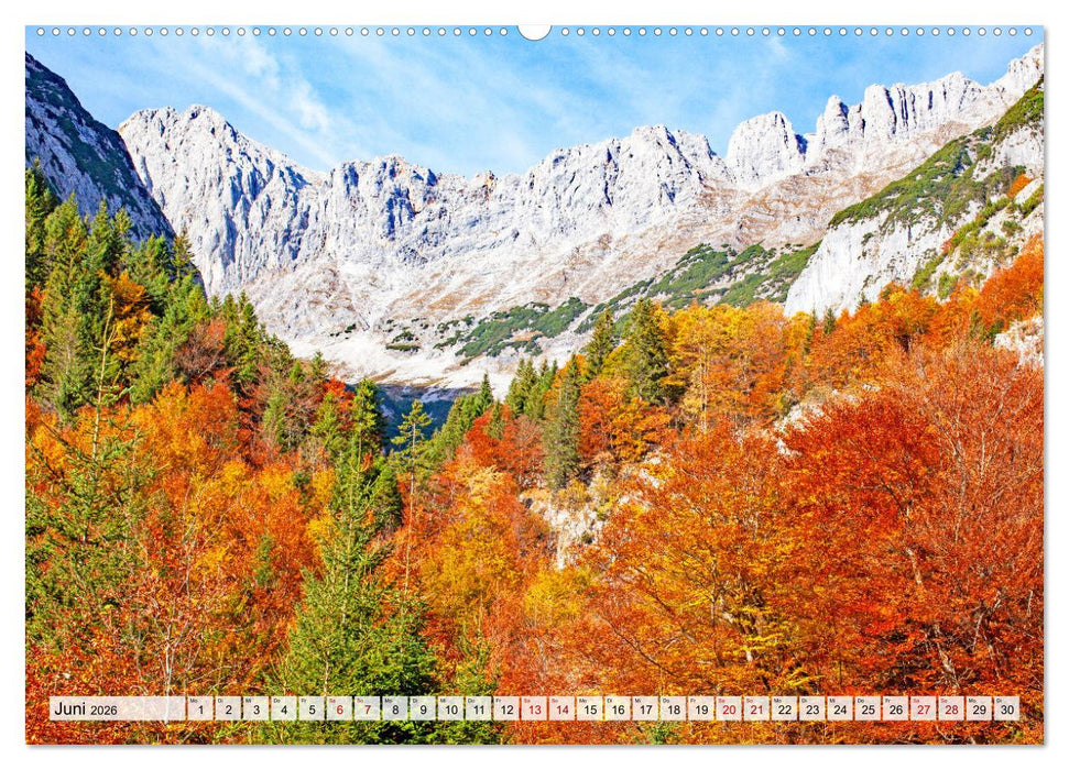Herbstflammen im Karwendel- und Wettersteingebirge (CALVENDO Wandkalender 2026)