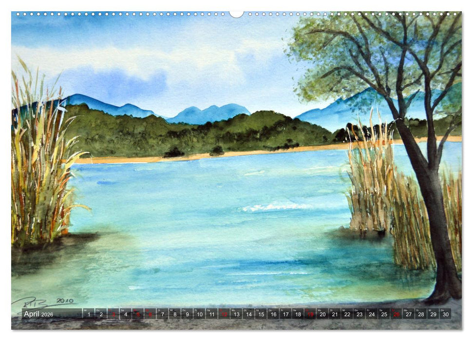 Chiemsee Aquarelle (CALVENDO Premium Wandkalender 2026)