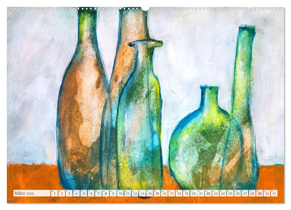 Lebendige Stille - Ein Jahr mit gemalten Stillleben (CALVENDO Wandkalender 2026)