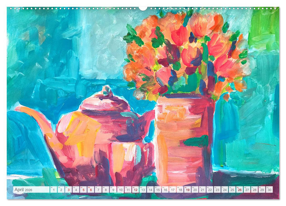 Lebendige Stille - Ein Jahr mit gemalten Stillleben (CALVENDO Wandkalender 2026)