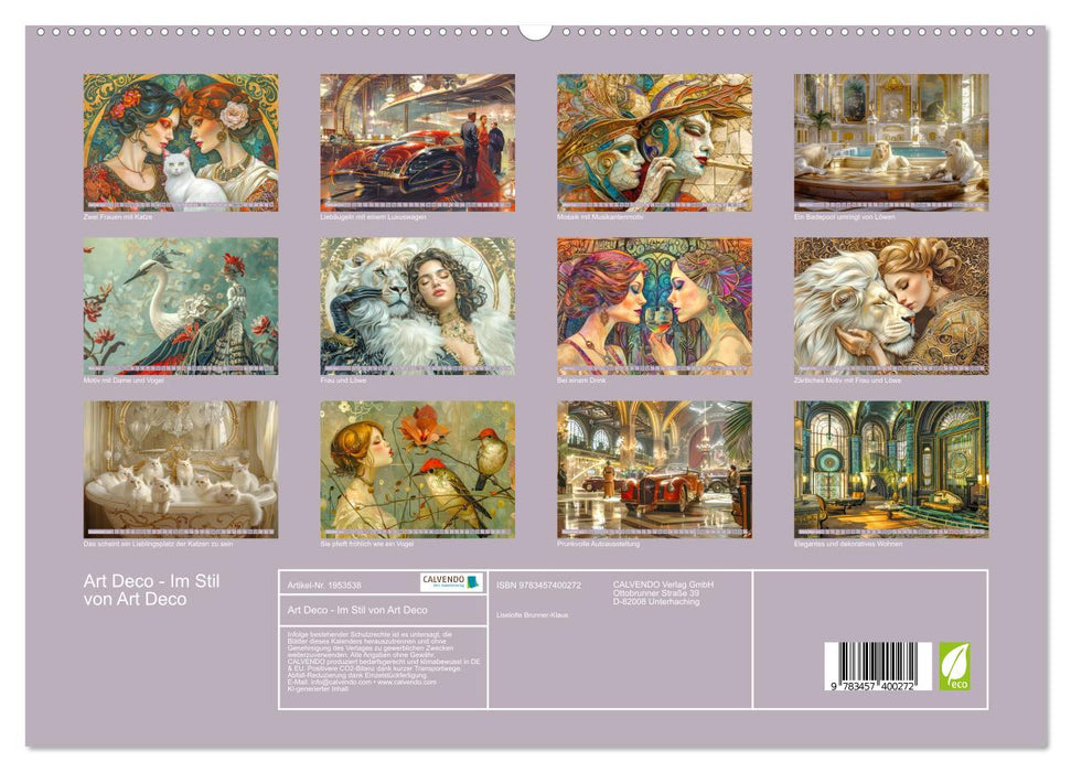 Art Deco - Im Stil von Art Deco (CALVENDO Premium Wandkalender 2026)