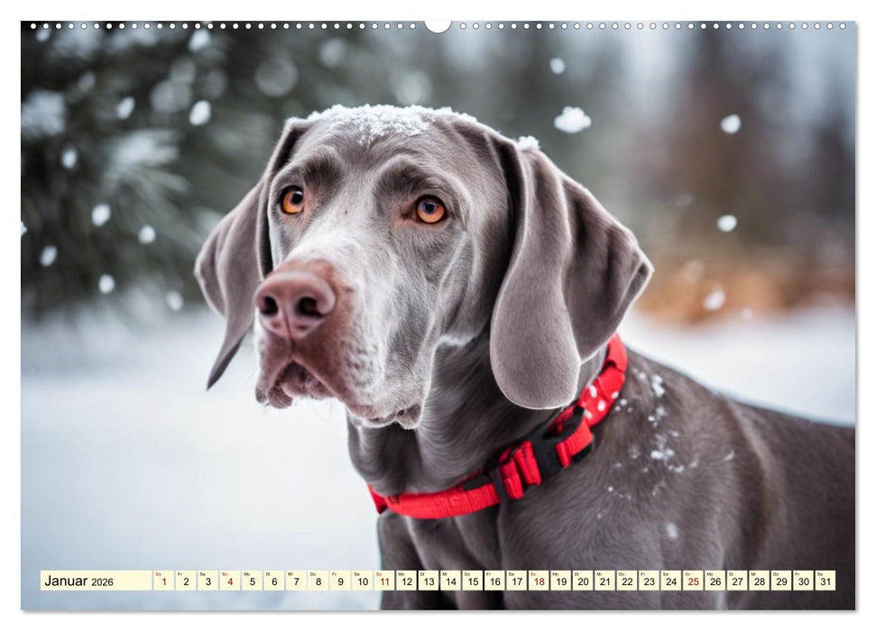 Weimaraner - der ideale Jagdbegleiter (CALVENDO Wandkalender 2026)