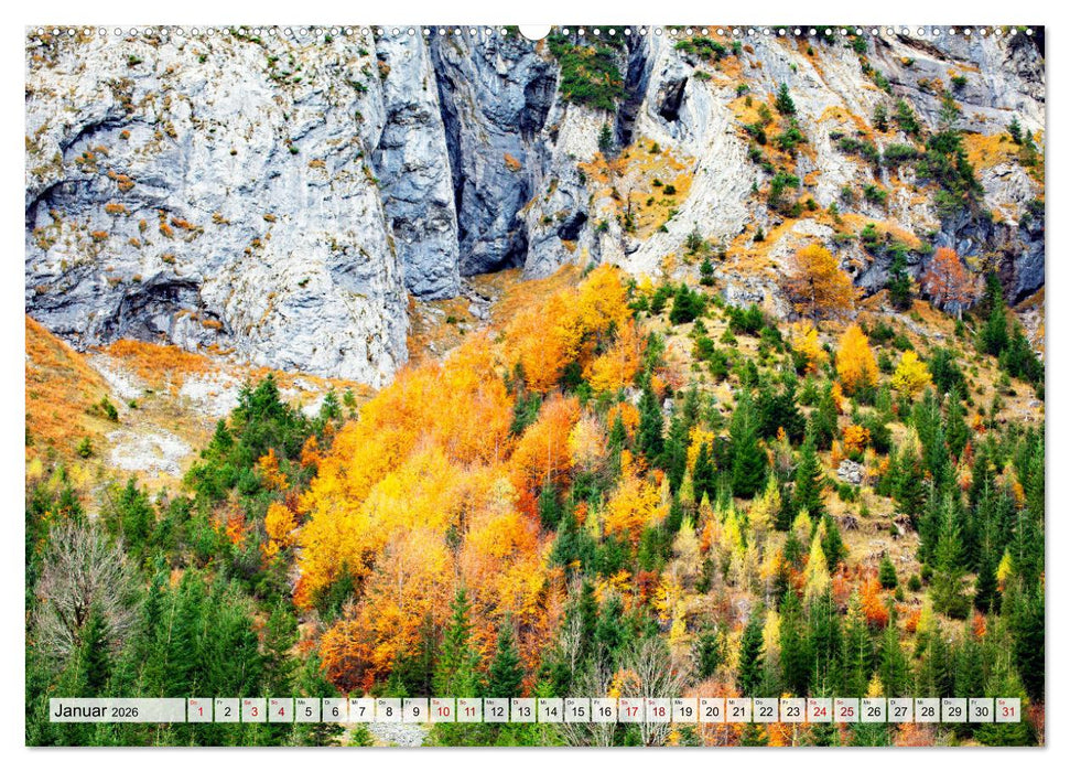 Herbstflammen im Karwendel- und Wettersteingebirge (CALVENDO Premium Wandkalender 2026)